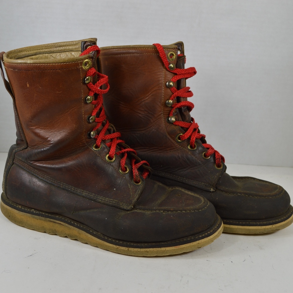 Vitage Vulcan Mens 10 Leather Winter Boots Brown - Picture 4 of 8